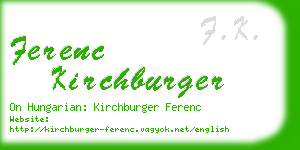 ferenc kirchburger business card